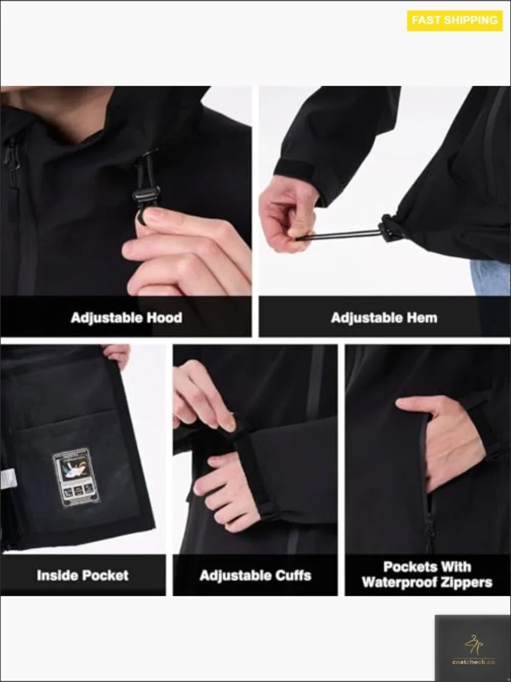 Lightweight Waterproof Rain Jacket with Hood for Outdoor Activities